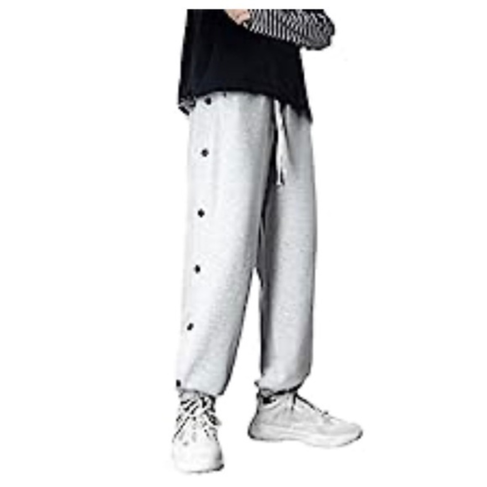 Snap Up Tear Away Gray track pants joggers Sweatpants with pockets size XLP